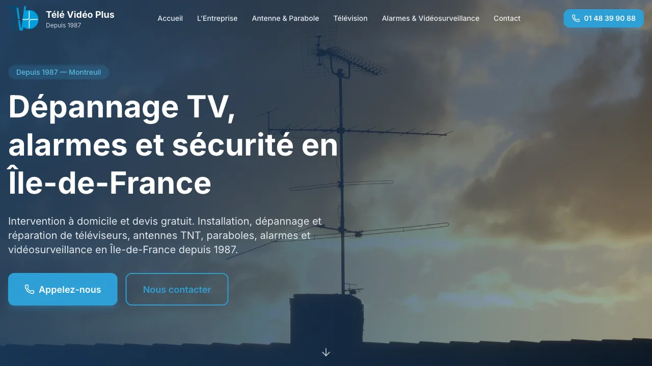Site Dépannage TVP après refonte par KreaRise : moderne et optimisé SEO